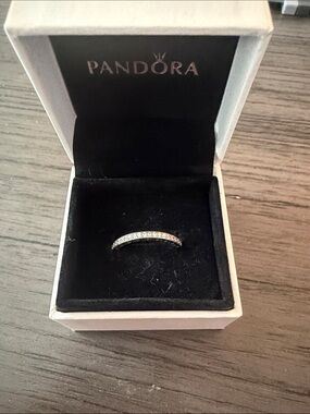 Pandora Silver Pavé Stackable Ring with White Stones